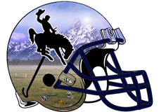 Riding Bronc Fantasy Football Helmet Logo