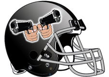 Two Handguns Fantasy Football Helmet Logo