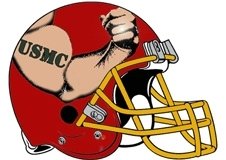 USMC Flexing Bicep Fantasy Football Helmet